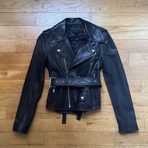 NWT Helmut Lang biker leather jacket (size: XXS)